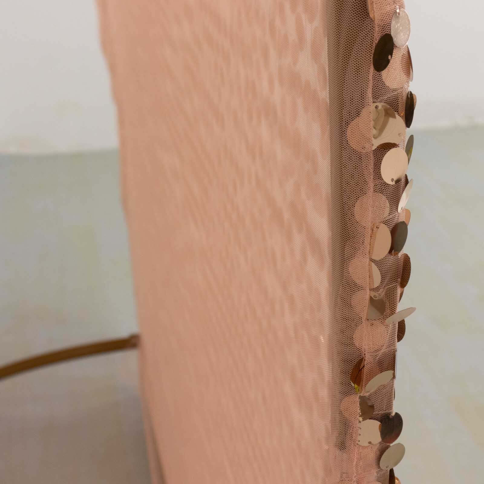 7.5ft Sparkly Rose Gold Big Payette Sequin Wedding Arch Cover for Round Backdrop Stand - Bell Racket Store