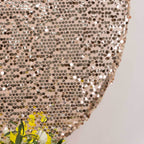 7.5ft Sparkly Rose Gold Big Payette Sequin Wedding Arch Cover for Round Backdrop Stand - Bell Racket Store