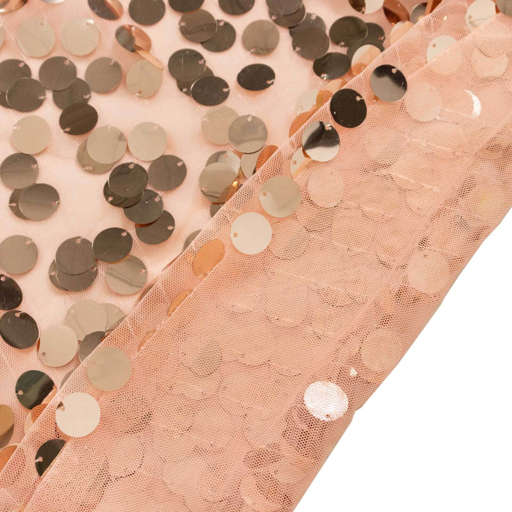 7.5ft Sparkly Rose Gold Big Payette Sequin Wedding Arch Cover for Round Backdrop Stand - Bell Racket Store