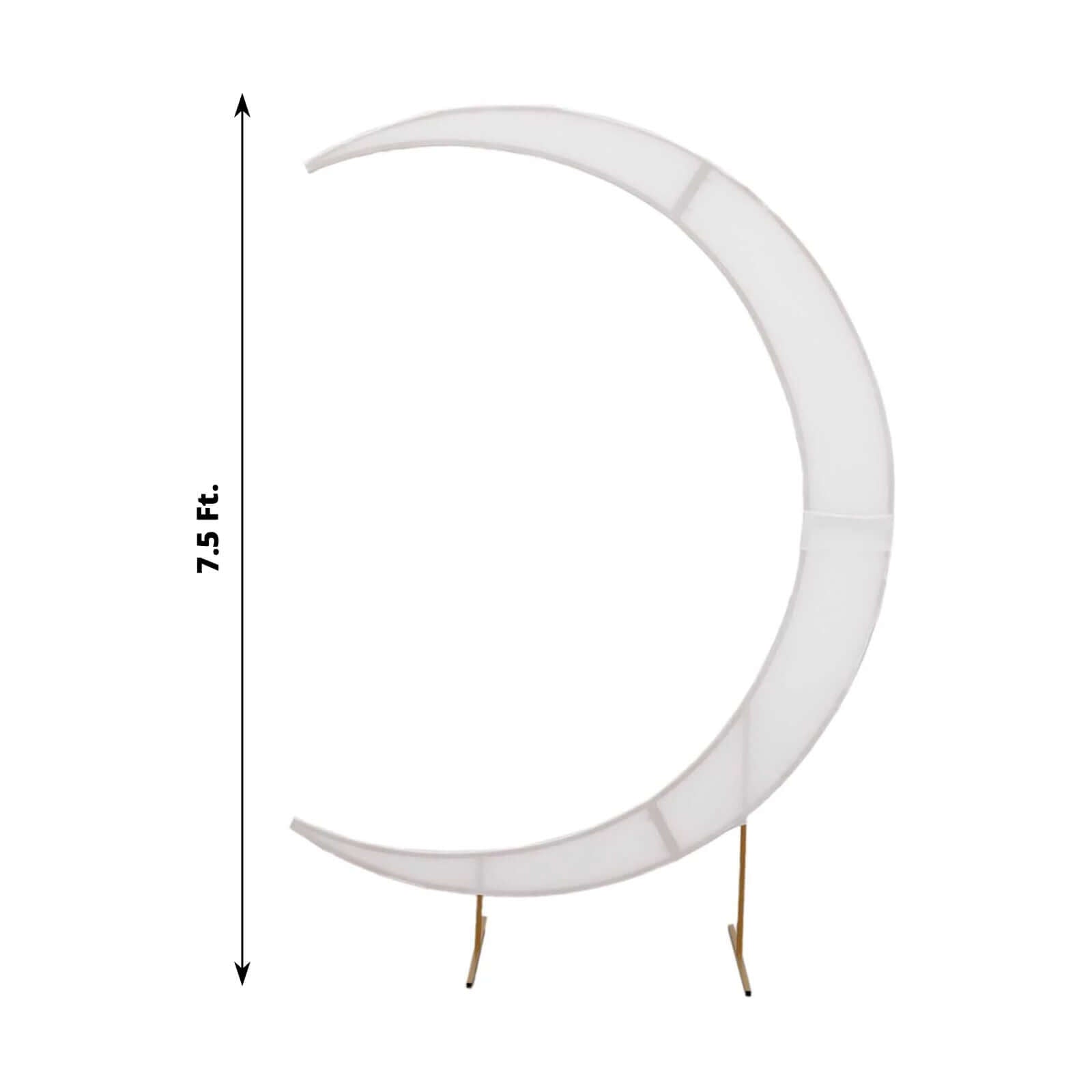 7.5ft White Spandex Crescent Moon Wedding Arch Cover, Custom Fitted Chiara Backdrop Stand Cover - Bell Racket Store