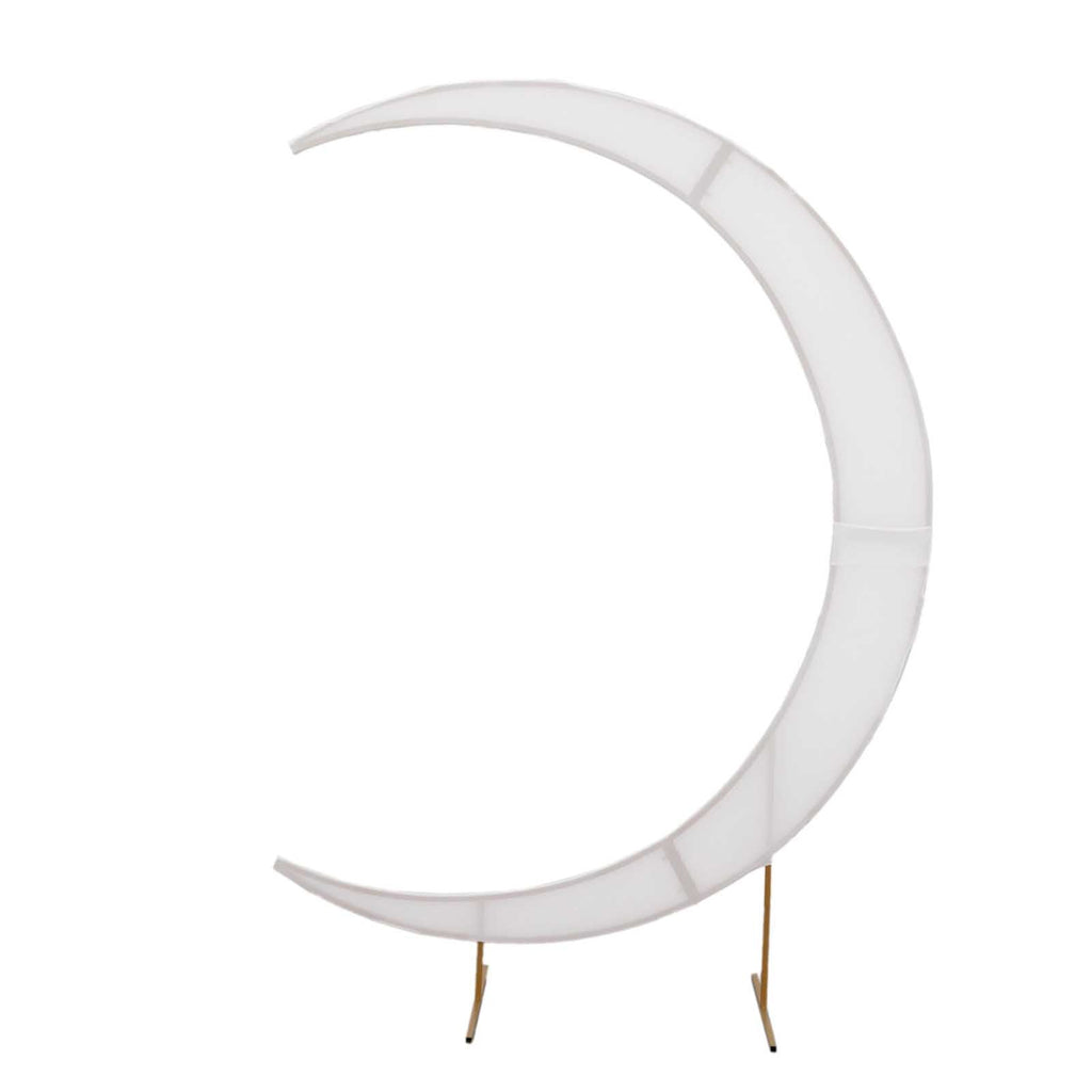 7.5ft White Spandex Crescent Moon Wedding Arch Cover, Custom Fitted Chiara Backdrop Stand Cover - Bell Racket Store