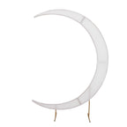 7.5ft White Spandex Crescent Moon Wedding Arch Cover, Custom Fitted Chiara Backdrop Stand Cover - Bell Racket Store