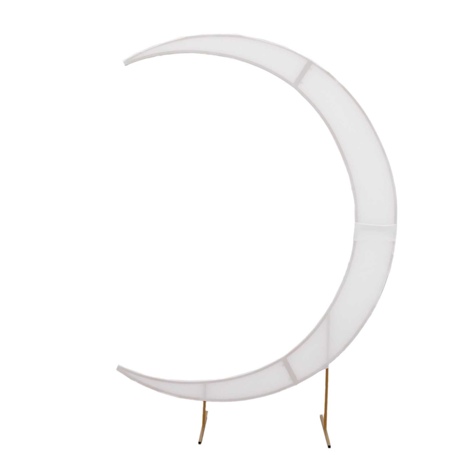 7.5ft White Spandex Crescent Moon Wedding Arch Cover, Custom Fitted Chiara Backdrop Stand Cover - Bell Racket Store