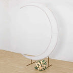 7.5ft White Spandex Crescent Moon Wedding Arch Cover, Custom Fitted Chiara Backdrop Stand Cover - Bell Racket Store