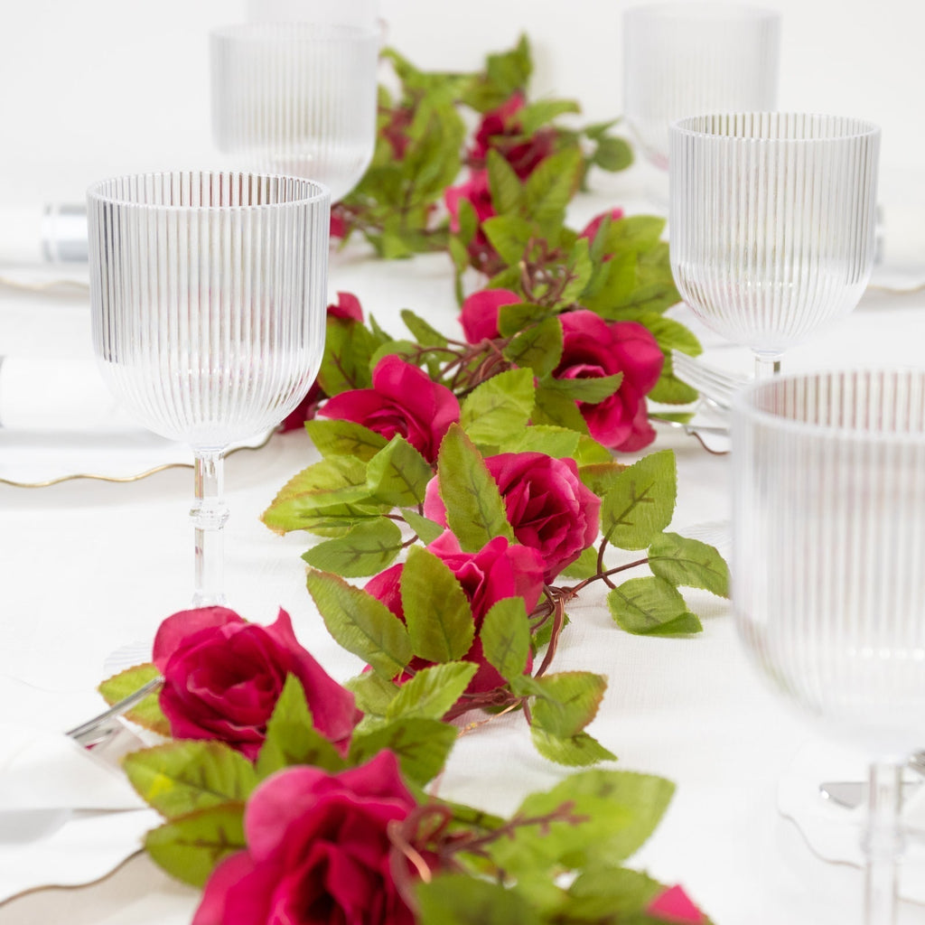 7ft 20 LED Red Silk Rose Flower Garland Vine String Lights, Warm White Battery Operated - Bell Racket Store