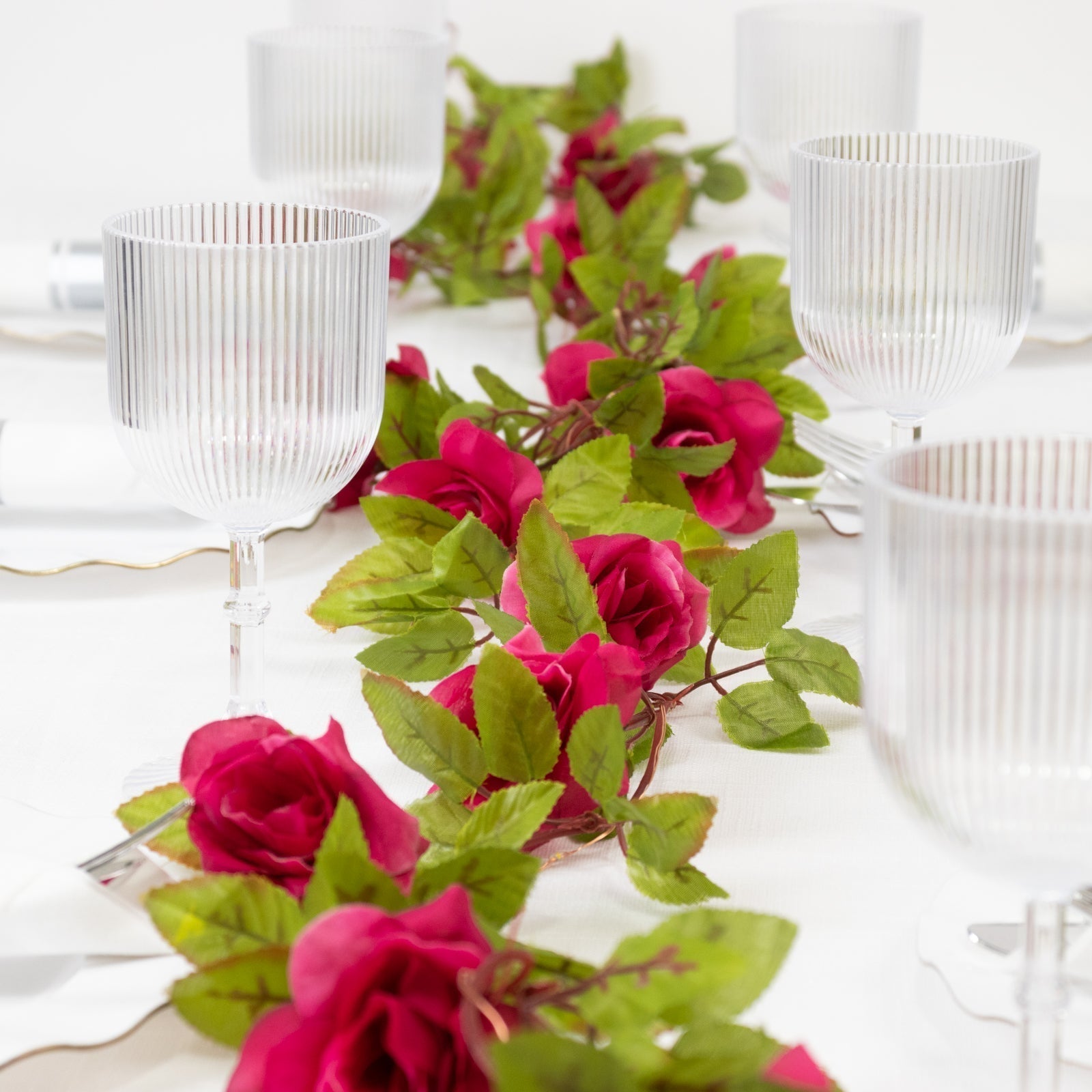 7ft 20 LED Red Silk Rose Flower Garland Vine String Lights, Warm White Battery Operated - Bell Racket Store