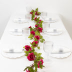 7ft 20 LED Red Silk Rose Flower Garland Vine String Lights, Warm White Battery Operated - Bell Racket Store