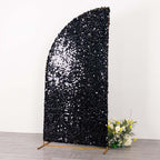 7ft Black Double Sided Big Payette Sequin Chiara Wedding Arch Cover For Half Moon Backdrop Stand - Bell Racket Store