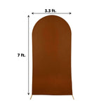7ft Cinnamon Brown Spandex Fitted Chiara Backdrop Stand Cover For Round Top Wedding Arch - Bell Racket Store
