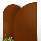 7ft Cinnamon Brown Spandex Half Moon Chiara Backdrop Stand Cover, Custom Fitted Wedding Arch Cover - Bell Racket Store