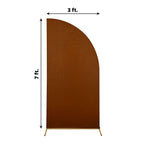 7ft Cinnamon Brown Spandex Half Moon Chiara Backdrop Stand Cover, Custom Fitted Wedding Arch Cover - Bell Racket Store