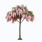 7ft Freestanding Blush Wisteria Artificial Tree â€“ Cascading Silk Flower Display for Weddings & Events - Bell Racket Store