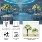 7ft Freestanding White Wisteria Artificial Tree â€“ Cascading Silk Flower Display for Weddings & Events - Bell Racket Store