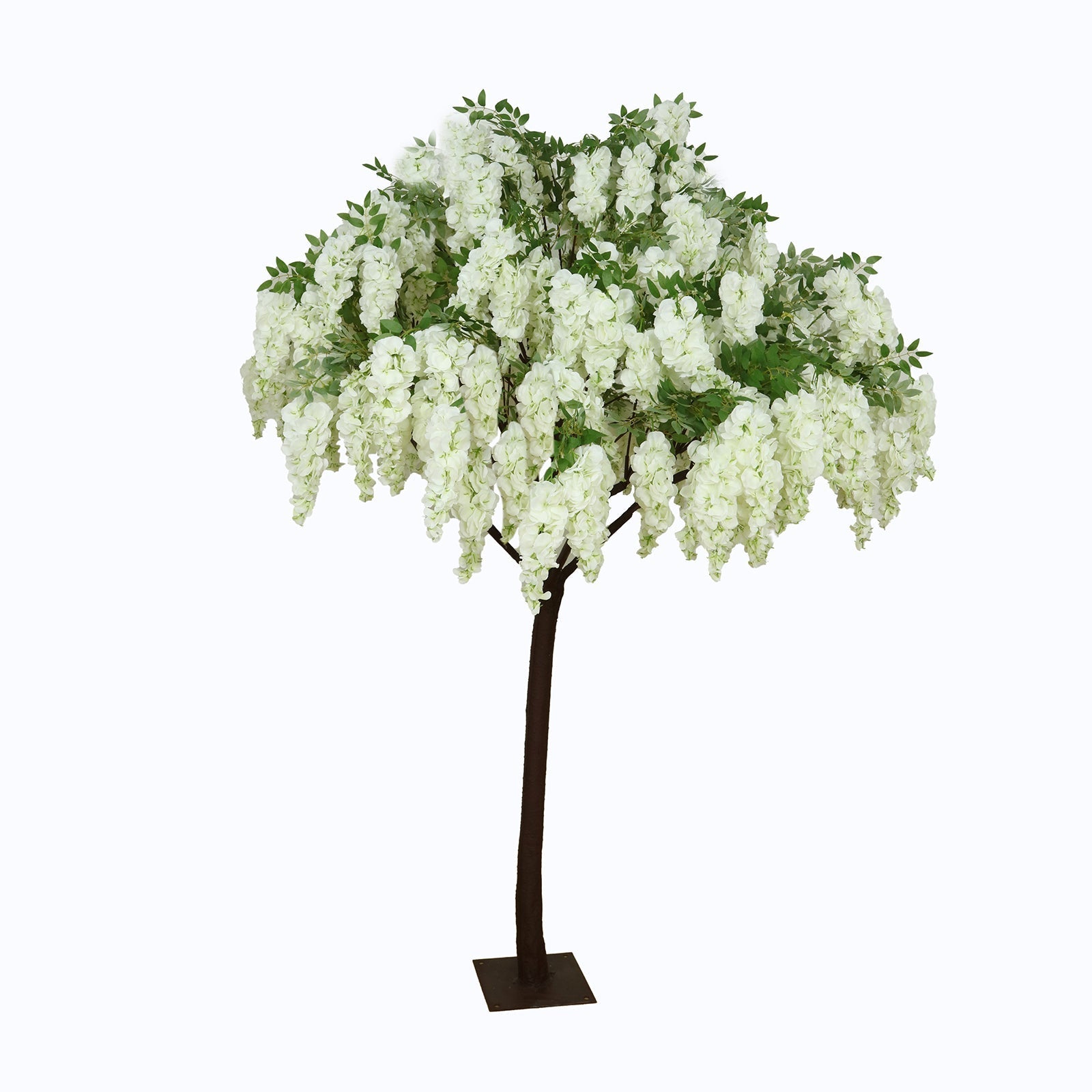 7ft Freestanding White Wisteria Artificial Tree â€“ Cascading Silk Flower Display for Weddings & Events - Bell Racket Store