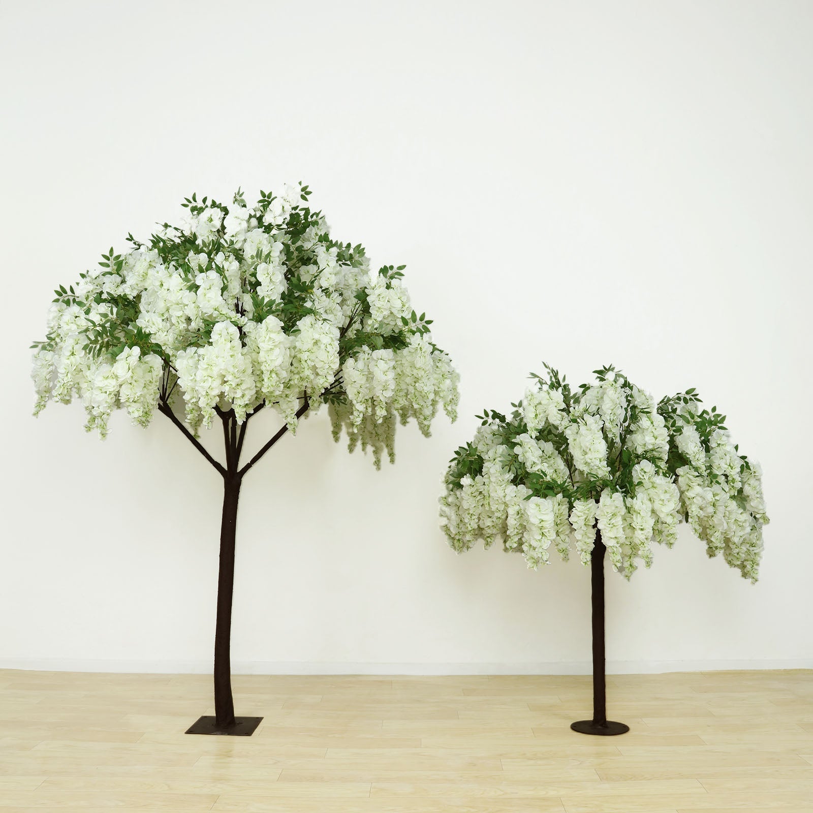 7ft Freestanding White Wisteria Artificial Tree â€“ Cascading Silk Flower Display for Weddings & Events - Bell Racket Store