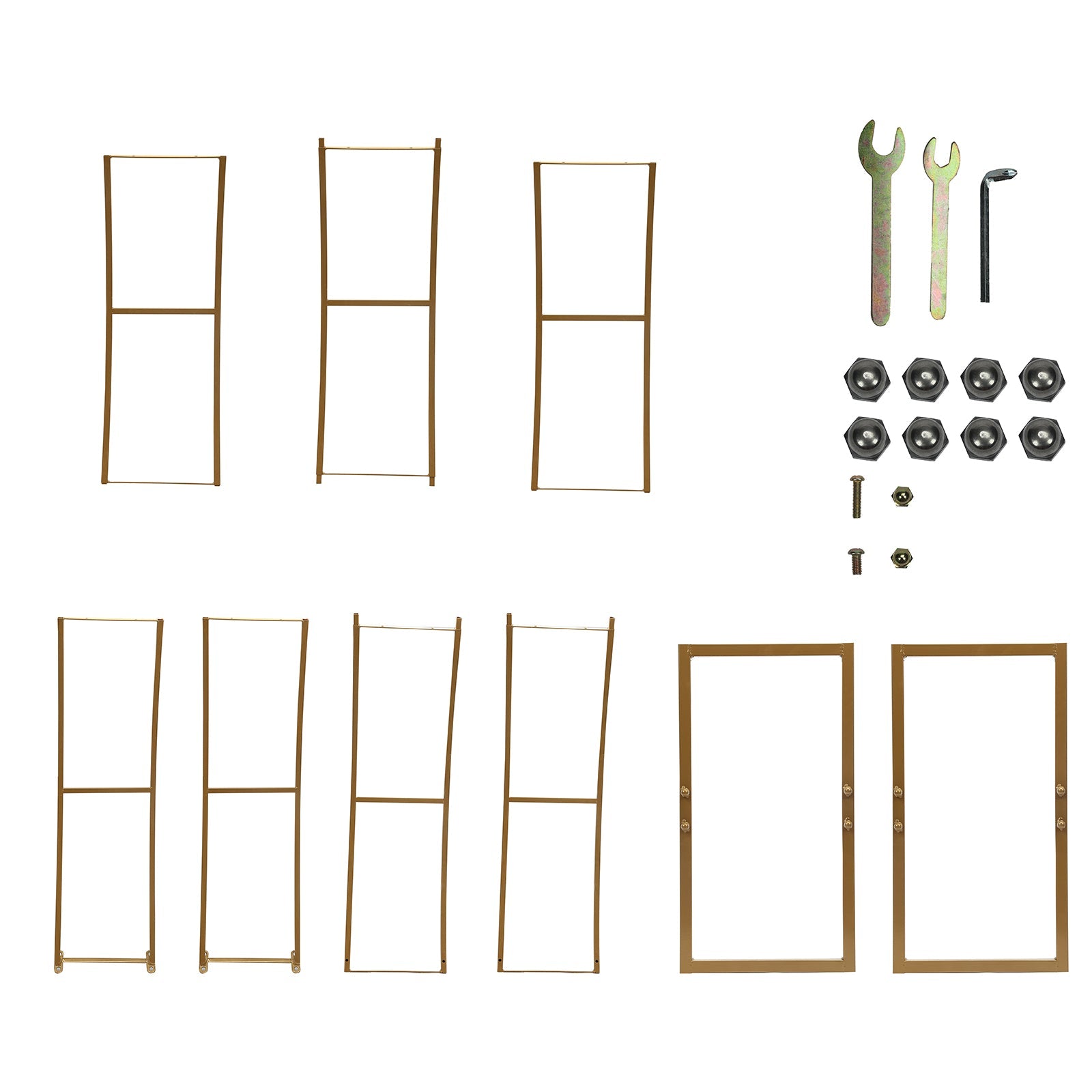 7ft Gold Double - Curved Metal Arch Frame â€“ Backdrop, Balloon & Flower Arrangement Display Stand - Bell Racket Store