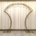 7ft Gold Double - Curved Metal Arch Frame â€“ Backdrop, Balloon & Flower Arrangement Display Stand - Bell Racket Store