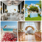 7ft Gold Double - Curved Metal Arch Frame â€“ Backdrop, Balloon & Flower Arrangement Display Stand - Bell Racket Store