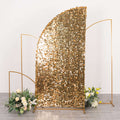 7ft Gold Double Sided Big Payette Sequin Chiara Wedding Arch Cover For Half Moon Backdrop Stand - Bell Racket Store