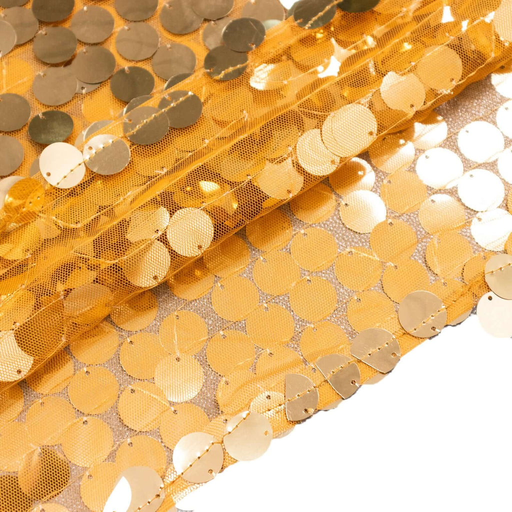 7ft Gold Double Sided Big Payette Sequin Chiara Wedding Arch Cover For Half Moon Backdrop Stand - Bell Racket Store