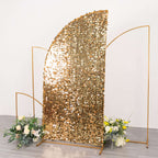 7ft Gold Double Sided Big Payette Sequin Chiara Wedding Arch Cover For Half Moon Backdrop Stand - Bell Racket Store