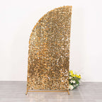 7ft Gold Double Sided Big Payette Sequin Chiara Wedding Arch Cover For Half Moon Backdrop Stand - Bell Racket Store