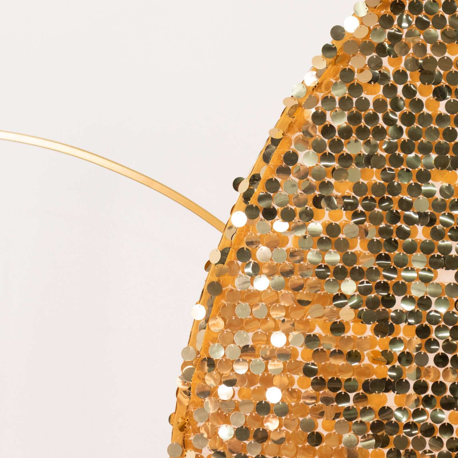 7ft Gold Double Sided Big Payette Sequin Chiara Wedding Arch Cover For Half Moon Backdrop Stand - Bell Racket Store