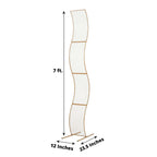 7ft Gold Metal Lattice Grid S - Shaped Wedding Arch Aisle Display Decor, Wavy Flower Frame Backdrop Stand - Bell Racket Store