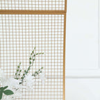 7ft Gold Metal Lattice Grid S - Shaped Wedding Arch Aisle Display Decor, Wavy Flower Frame Backdrop Stand - Bell Racket Store