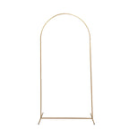 7ft Gold Metal Wedding Arch Chiara Backdrop Stand Floral Display Frame With Round Top - Bell Racket Store