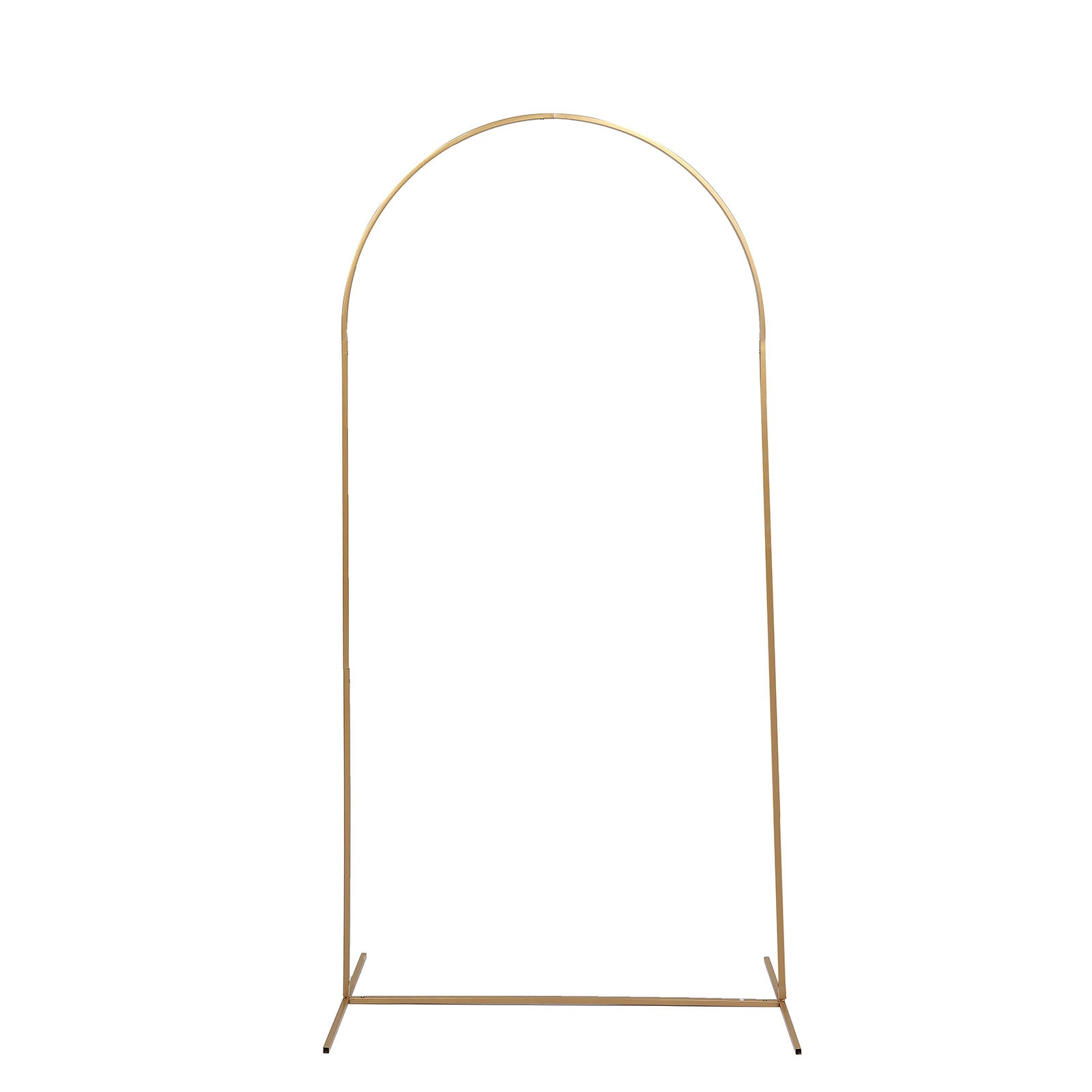 7ft Gold Metal Wedding Arch Chiara Backdrop Stand Floral Display Frame With Round Top - Bell Racket Store