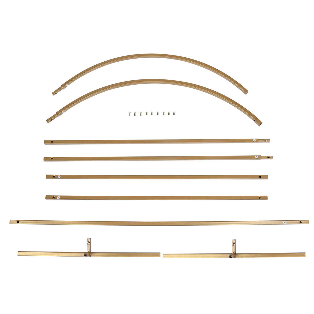 7ft Gold Metal Wedding Arch Chiara Backdrop Stand Floral Display Frame With Round Top - Bell Racket Store