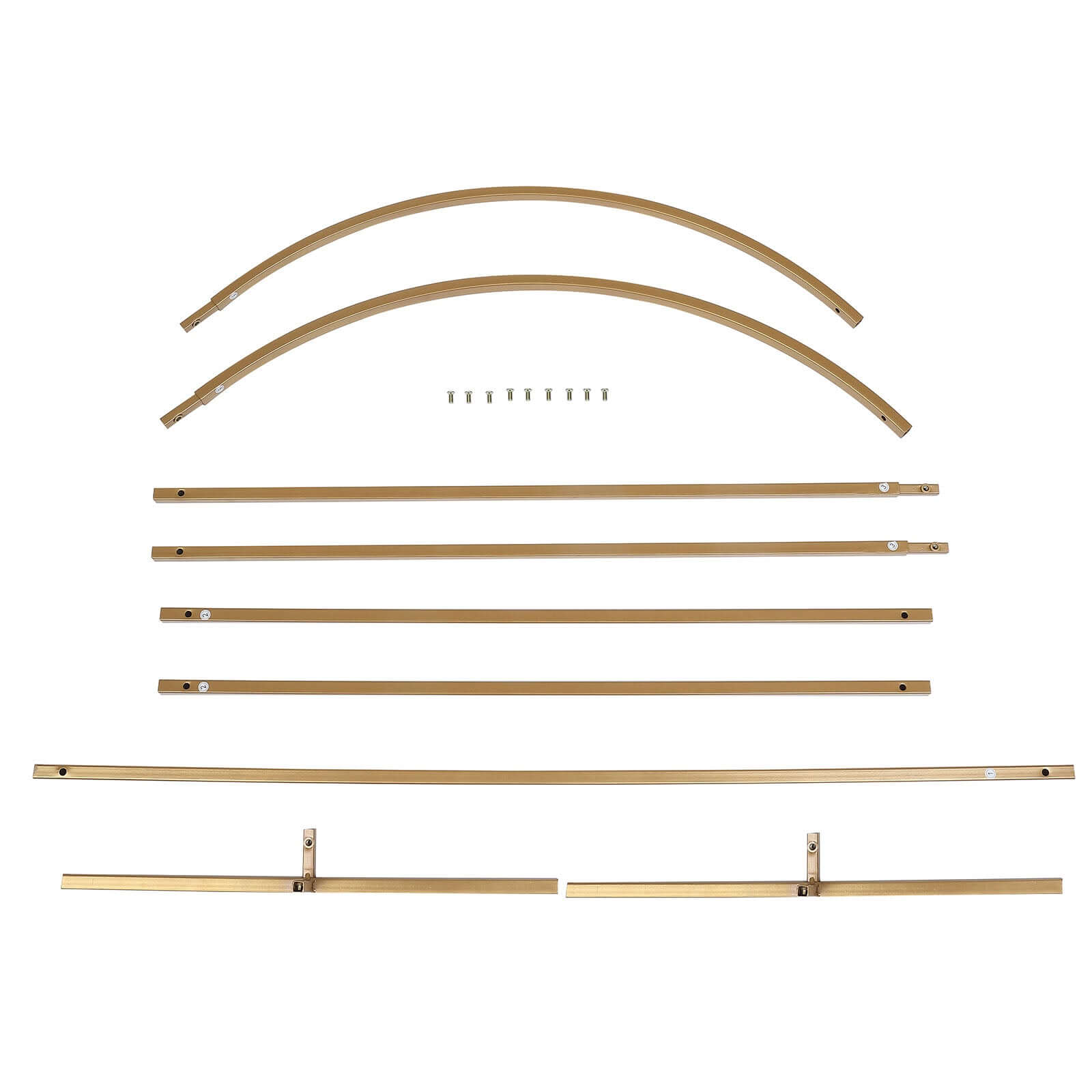 7ft Gold Metal Wedding Arch Chiara Backdrop Stand Floral Display Frame With Round Top - Bell Racket Store