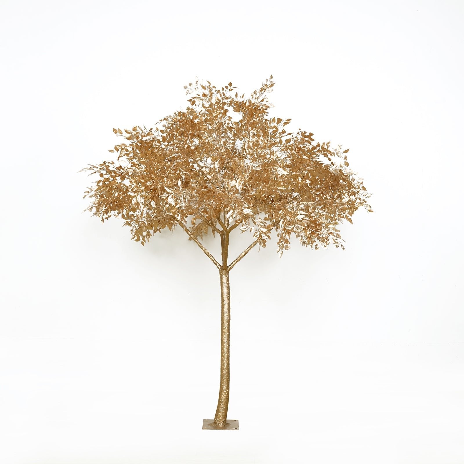 7ft Golden Faux Leaf Trees with Natural - Look Trunks â€“ Floor DÃ©cor for Venues & Events - Bell Racket Store