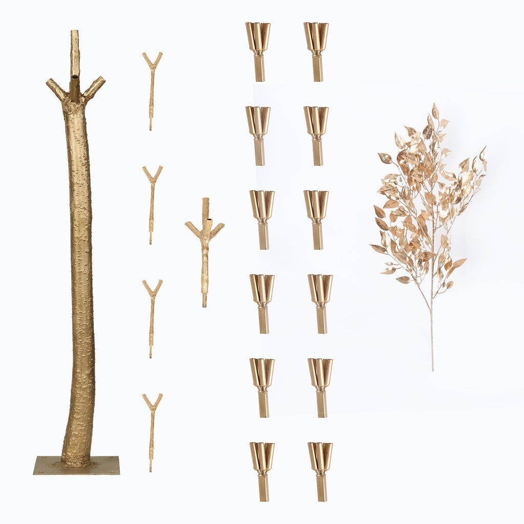 7ft Golden Faux Leaf Trees with Natural - Look Trunks â€“ Floor DÃ©cor for Venues & Events - Bell Racket Store