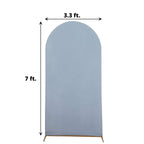 7ft Matte Dusty Blue Spandex Fitted Chiara Backdrop Stand Cover For Round Top Wedding Arch - Bell Racket Store