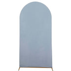 7ft Matte Dusty Blue Spandex Fitted Chiara Backdrop Stand Cover For Round Top Wedding Arch - Bell Racket Store