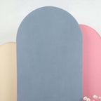 7ft Matte Dusty Blue Spandex Fitted Chiara Backdrop Stand Cover For Round Top Wedding Arch - Bell Racket Store