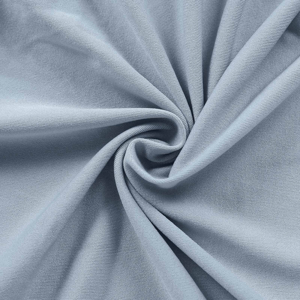 7ft Matte Dusty Blue Spandex Fitted Chiara Backdrop Stand Cover For Round Top Wedding Arch - Bell Racket Store