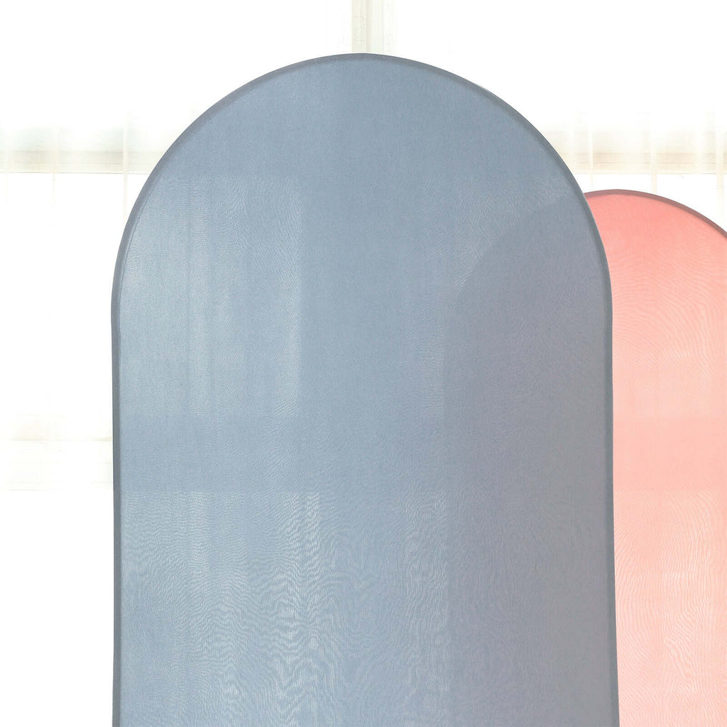 7ft Matte Dusty Blue Spandex Fitted Chiara Backdrop Stand Cover For Round Top Wedding Arch - Bell Racket Store