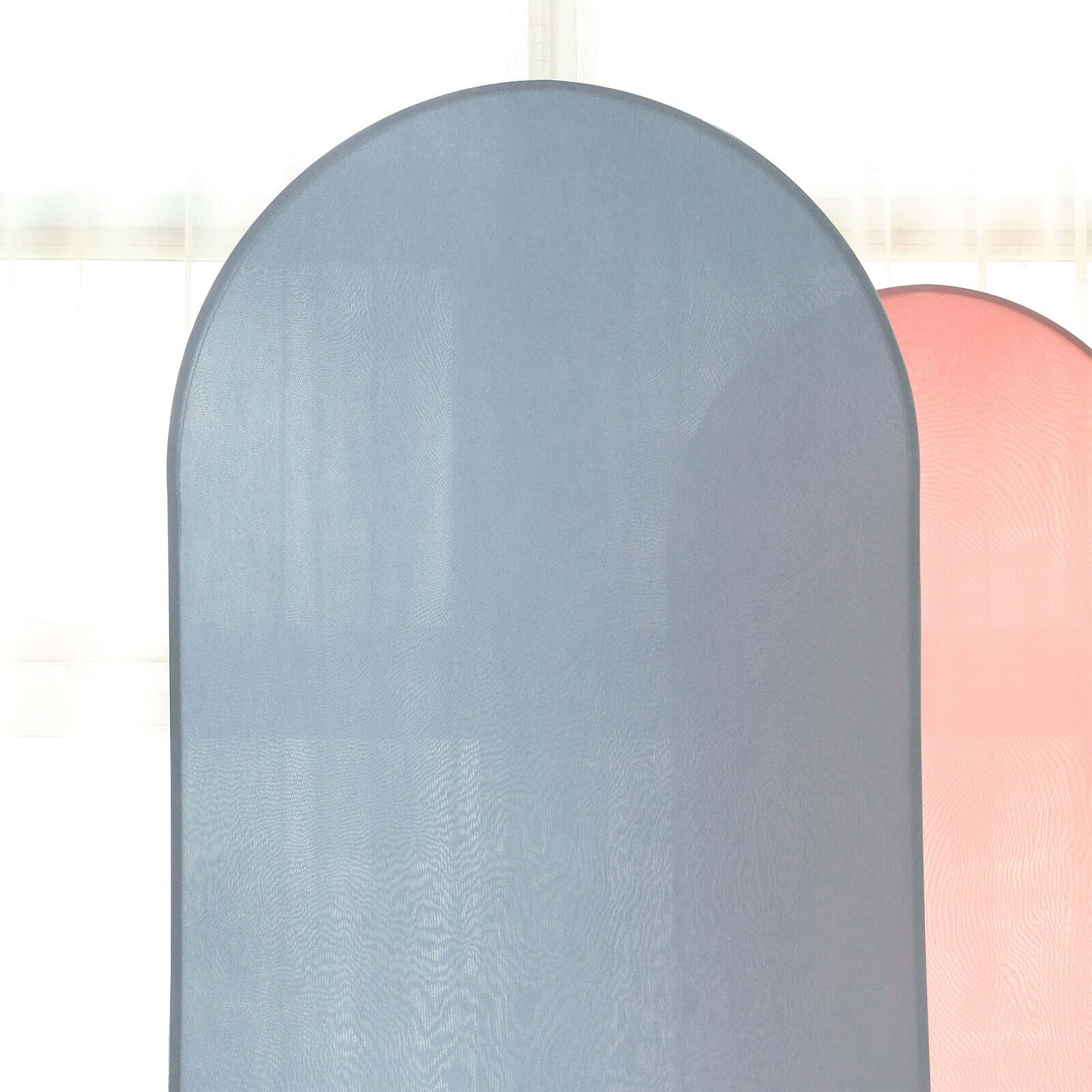 7ft Matte Dusty Blue Spandex Fitted Chiara Backdrop Stand Cover For Round Top Wedding Arch - Bell Racket Store