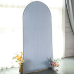 7ft Matte Dusty Blue Spandex Fitted Chiara Backdrop Stand Cover For Round Top Wedding Arch - Bell Racket Store