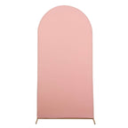7ft Matte Dusty Rose Spandex Fitted Chiara Backdrop Stand Cover For Round Top Wedding Arch - Bell Racket Store