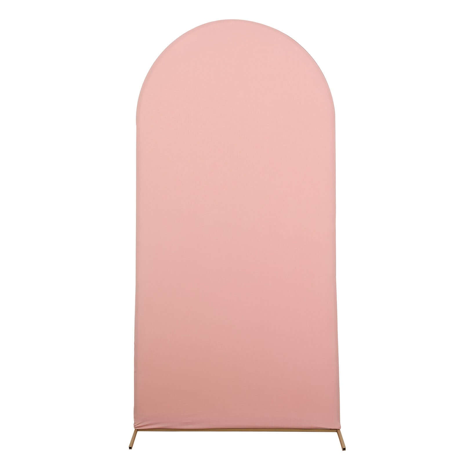 7ft Matte Dusty Rose Spandex Fitted Chiara Backdrop Stand Cover For Round Top Wedding Arch - Bell Racket Store