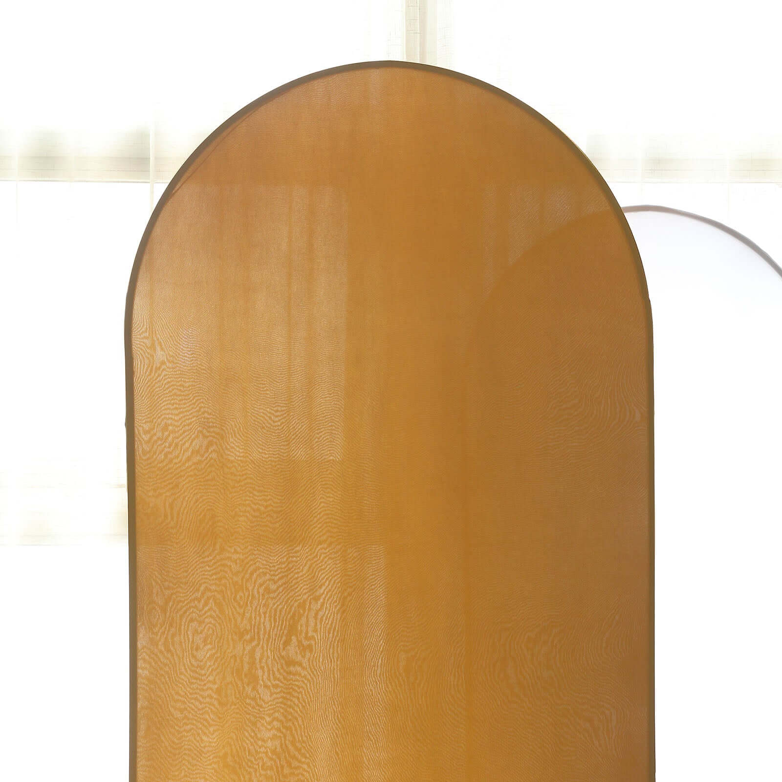 7ft Matte Gold Spandex Fitted Chiara Backdrop Stand Cover For Round Top Wedding Arch - Bell Racket Store