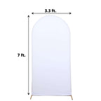 7ft Matte White Spandex Fitted Chiara Backdrop Stand Cover For Round Top Wedding Arch - Bell Racket Store