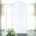 7ft Matte White Spandex Fitted Chiara Backdrop Stand Cover For Round Top Wedding Arch - Bell Racket Store