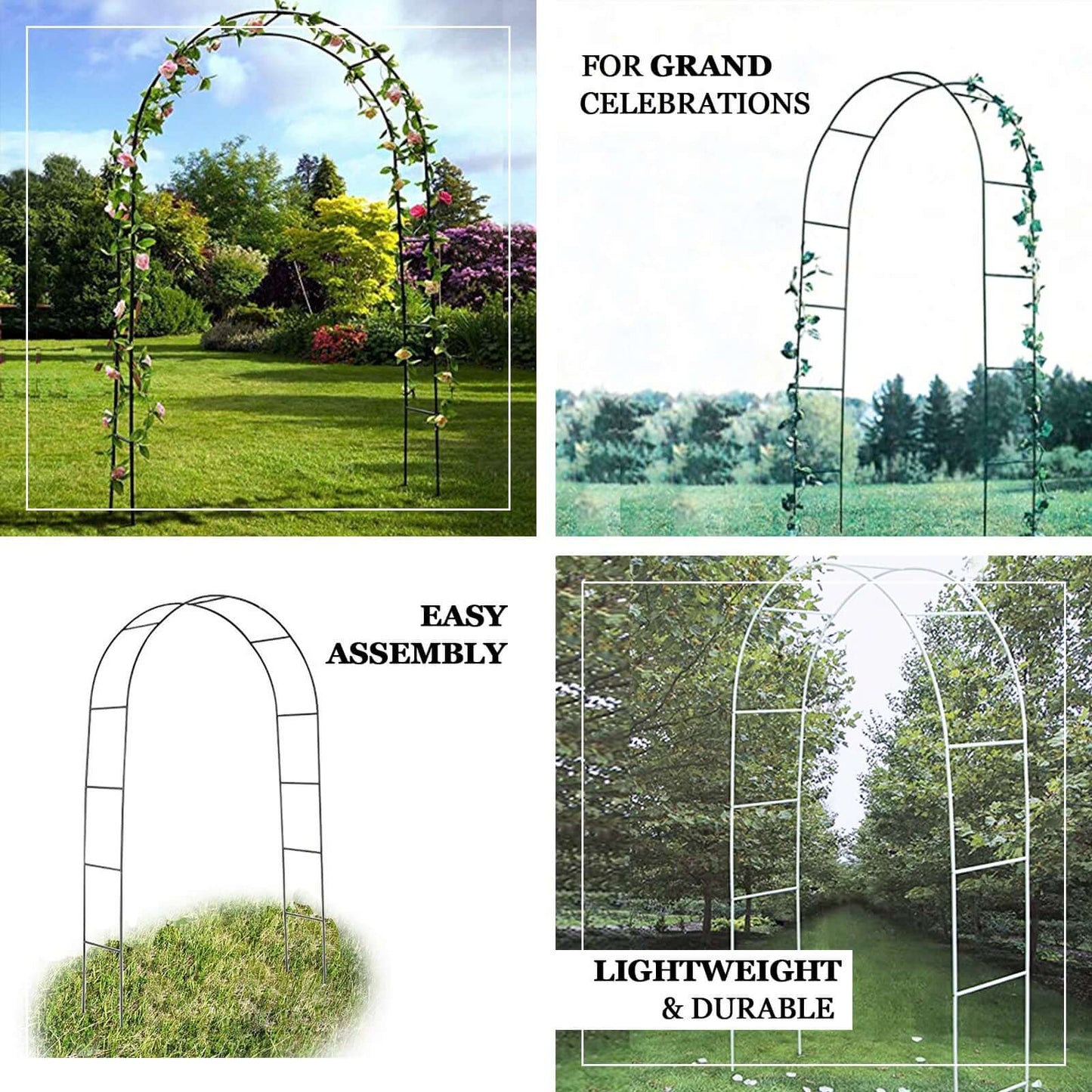 7ft Metal Wedding Arch, Flower Frame Arbor Backdrop Stand - NestOCart