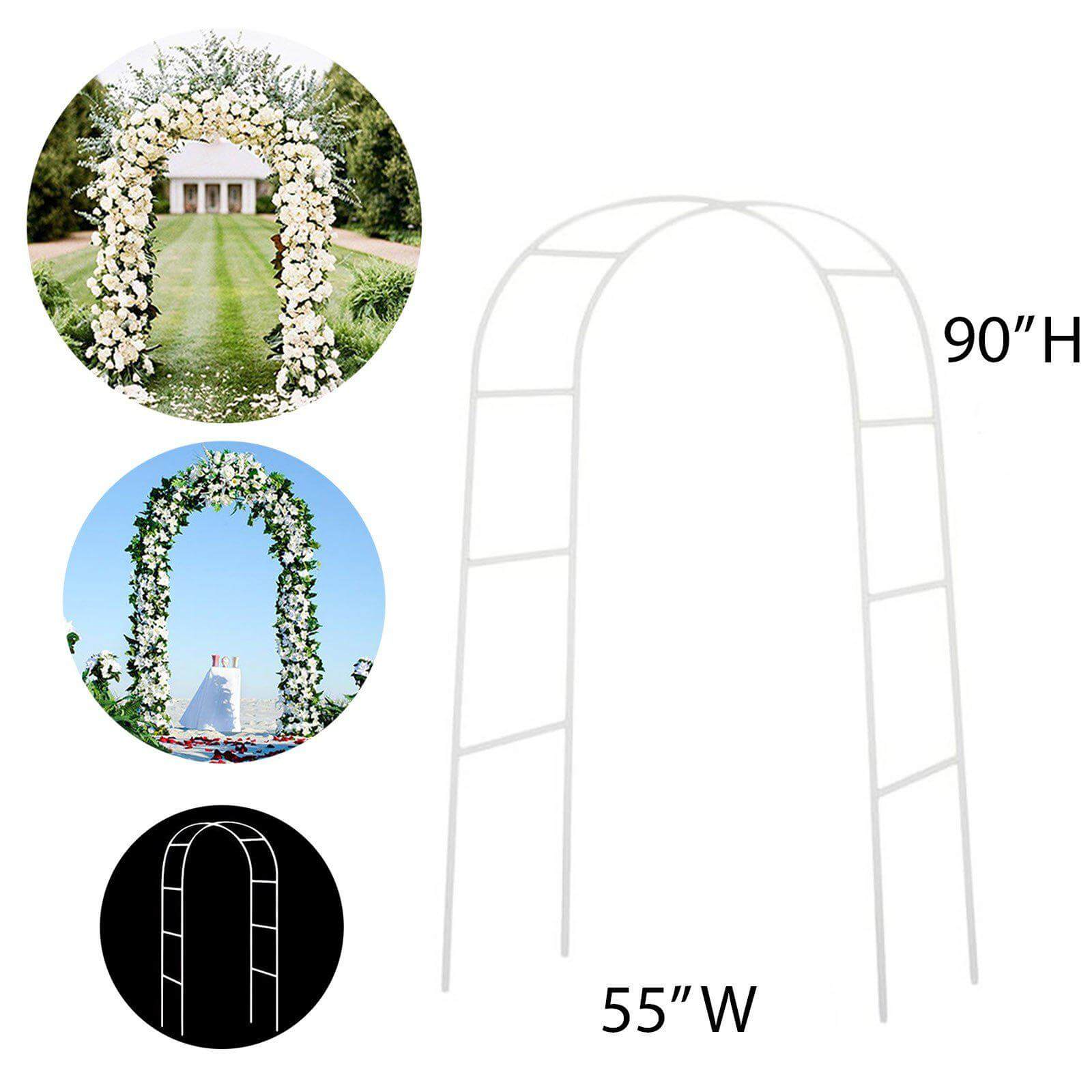 7ft Metal Wedding Arch, Flower Frame Arbor Backdrop Stand - NestOCart