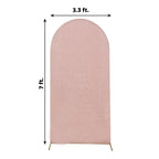 7ft Rose Gold Shimmer Tinsel Spandex Chiara Backdrop Stand Cover For Fitted Round Top Wedding Arch - Bell Racket Store